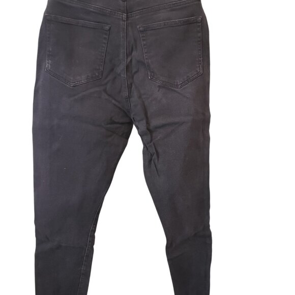 ANN TAYLOR LOFT High Waist Skinny Black Jeans Denim Button Fly Front 29/8 - Picture 2 of 4